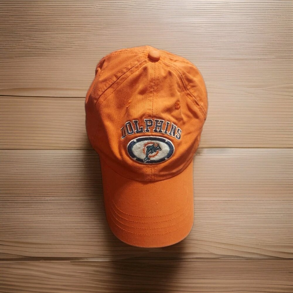 Miami Dolphins Proline LogoAthletic Orange Strapback Baseball Cap HatNFL Vintage